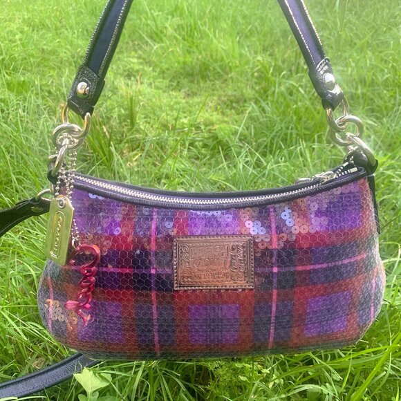COACH POPPY SEQUIN TARTAN GROOVY BAG MULTI COLOR - Picture 4 of 16